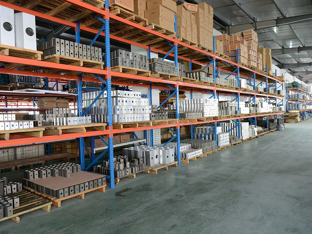 Parts warehouse with labelled shelving