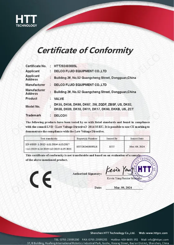 DELCO CE certificate