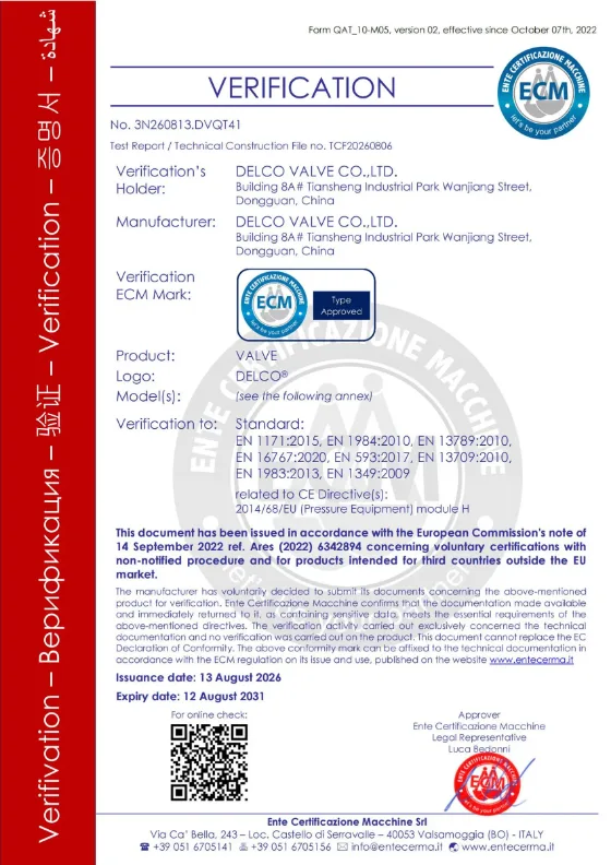 DELCO ECM certificate