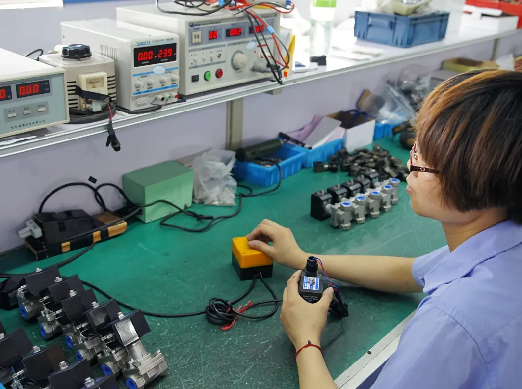 Final quality control testing of solenoid valves