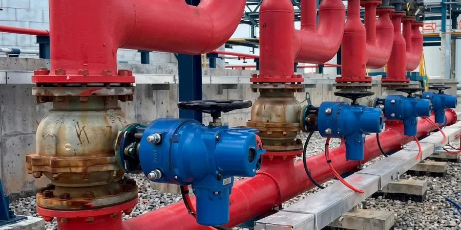 DELCO Q-Series explosion-proof electric flanged ball valves on a gas pipeline, Russia