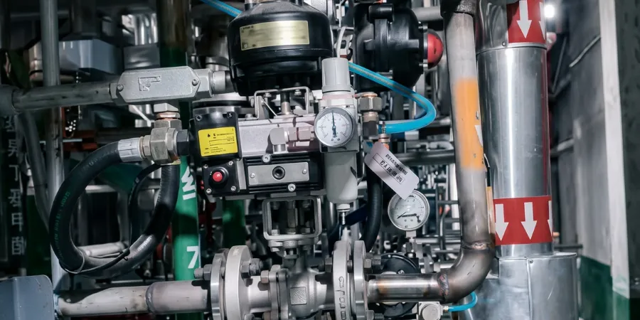 DELCO pneumatic flange ball valves at a petrochemical plant in Saudi Arabia