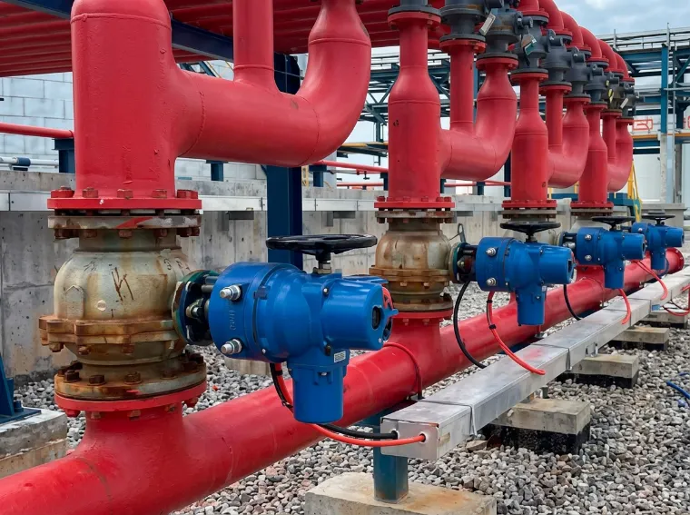 DELCO explosion-proof electric flanged ball valves on an arctic gas pipeline, Russia