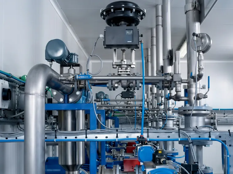 DELCO ZJHP pneumatic diaphragm globe control valves in a sterile water system, Germany