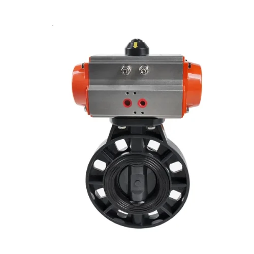 Pneumatic UPVC/PPH Plastic Butterfly Valve